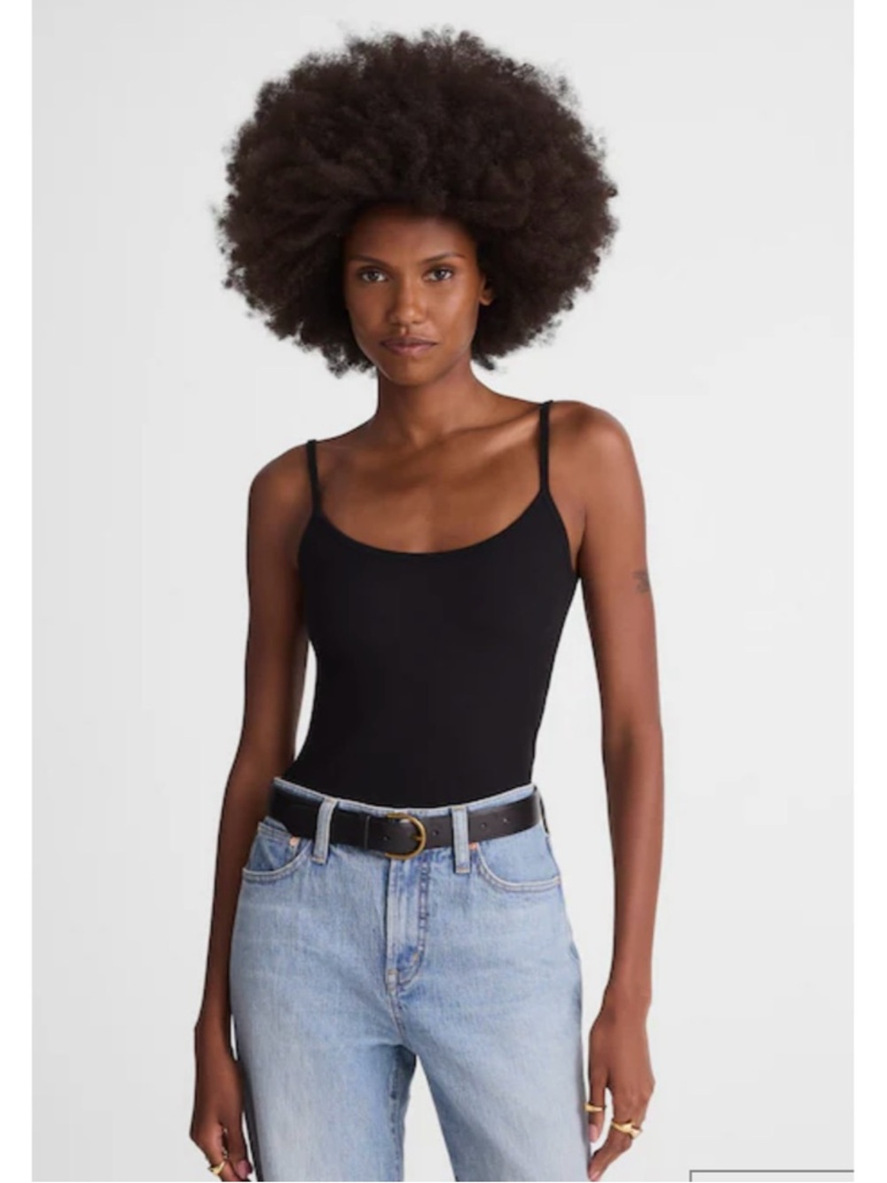 NWT Madewell The 9-9 Cami LuxeRib Jet Black
